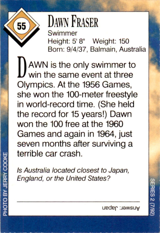 1992 Sports Illustrated for Kids #55 Dawn Fraser Swimming