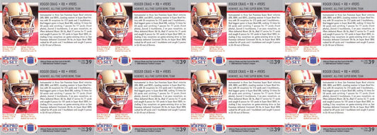 (8) 1990-91 Pro Set Super Bowl 160 Football #39 Roger Craig 49'ers Card Lot