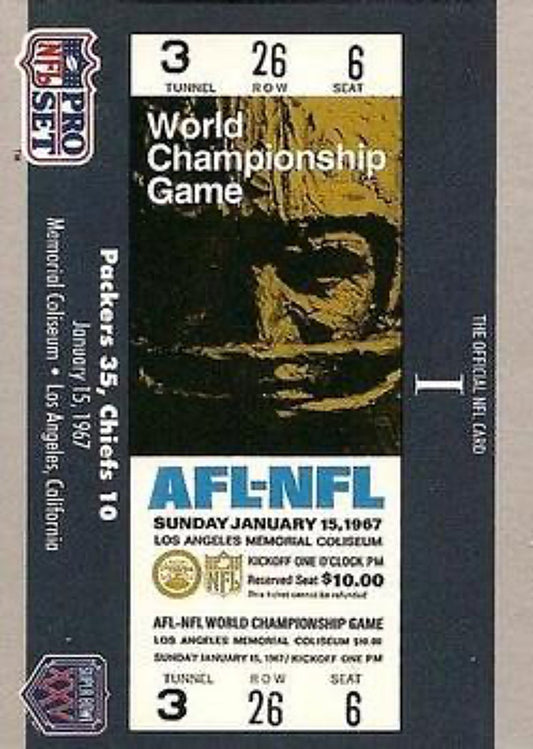 1990-91 Pro Set Super Bowl 160 Football 2 SB II Ticket
