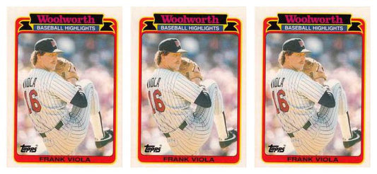 (3) 1989 Topps Woolworth Baseball Highlights #3 Frank Viola CY Lot Twins