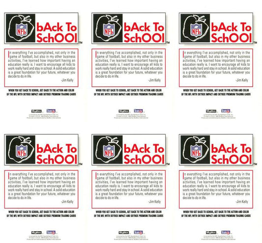 (6) 1994 NFL Properties Back-to-School Jim Kelly Buffalo Bills Card Lot