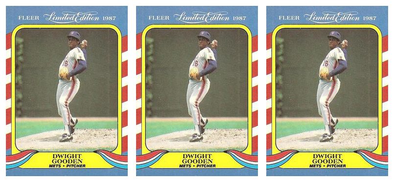 (3) 1987 Fleer Limited Edition Baseball #18 Dwight Gooden Lot New York Mets
