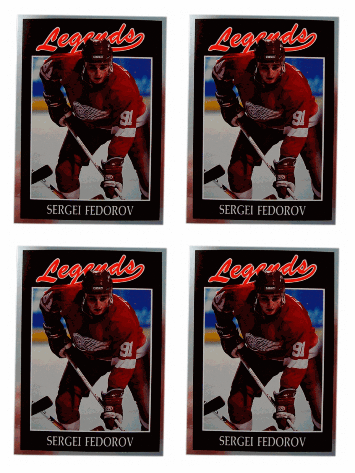 (4) 1991 Legends #51 Sergei Fedorov Hockey Card Lot Detroit Red Wings