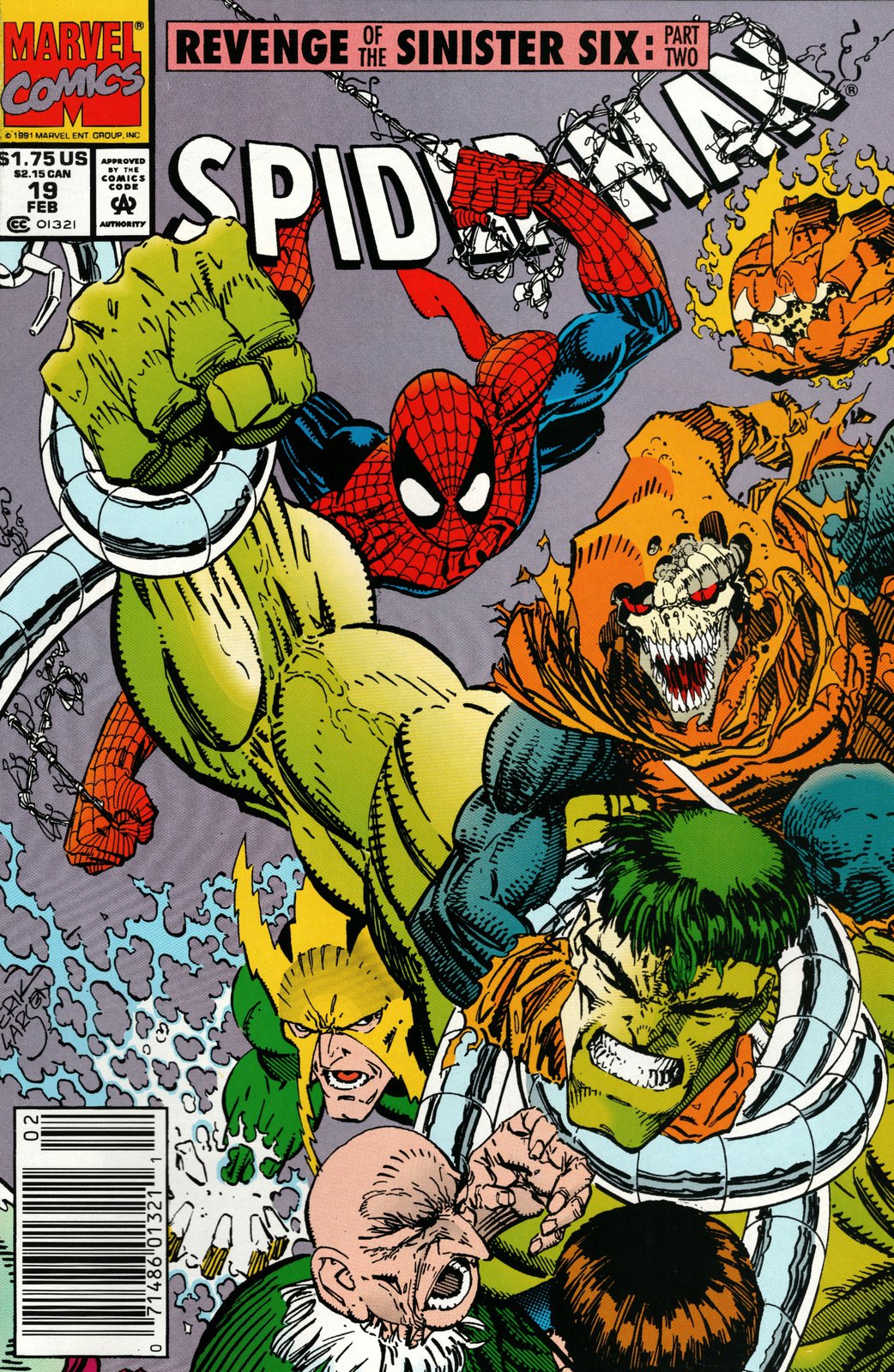 Spider-Man #19 Newsstand Cover (1990-1998) Marvel