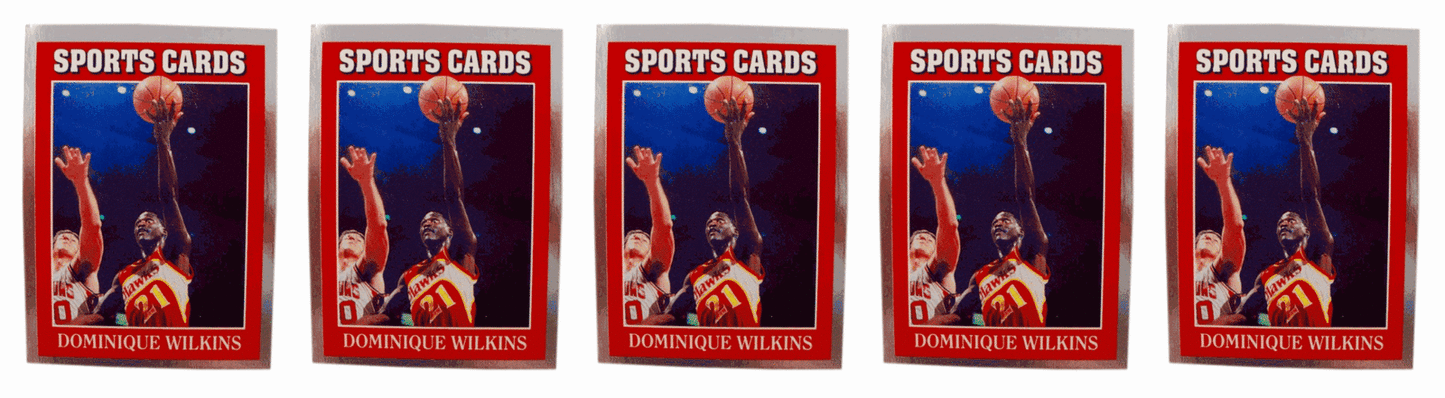 (5) 1991 Sports Cards #29 Dominique Wilkins Basketball Card Lot Atlanta Hawks