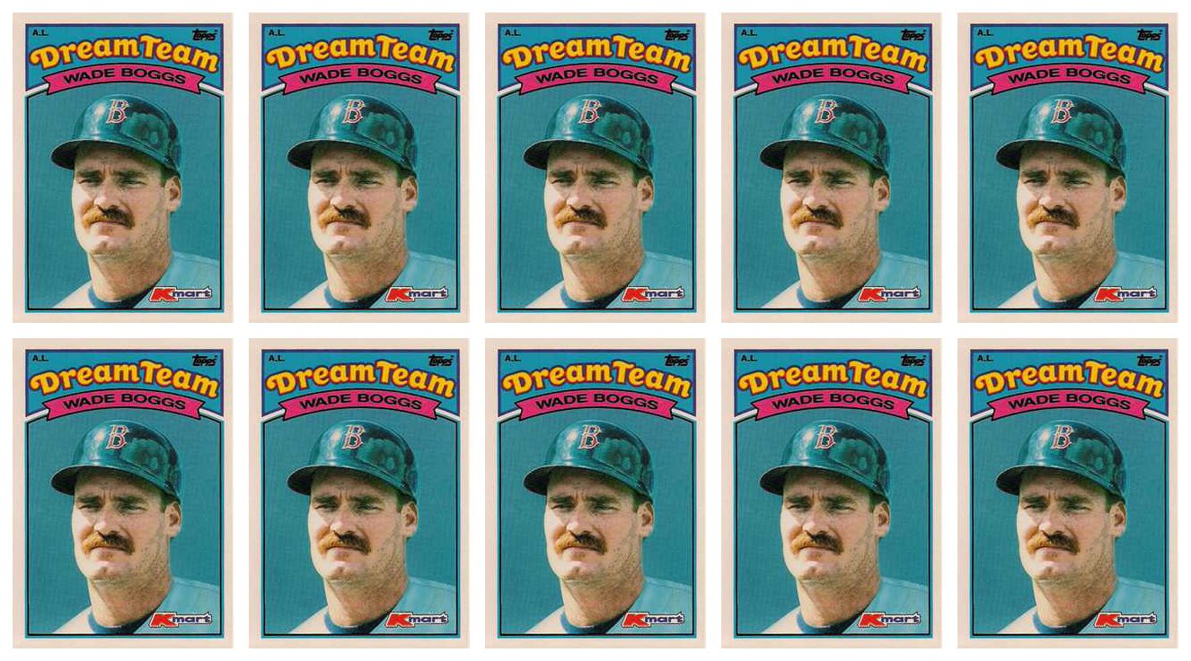 (10) 1989 Topps K-Mart Dream Team Baseball #14 Wade Boggs Lot Red Sox