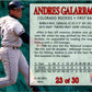 1994 Post Cereal Baseball #23 Andres Galarraga Colorado Rockies