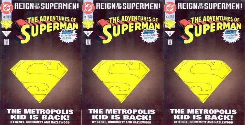 Adventures of Superman #501 Die-Cut Cover Volume 1 (1987-2007) DC - 3 Comics