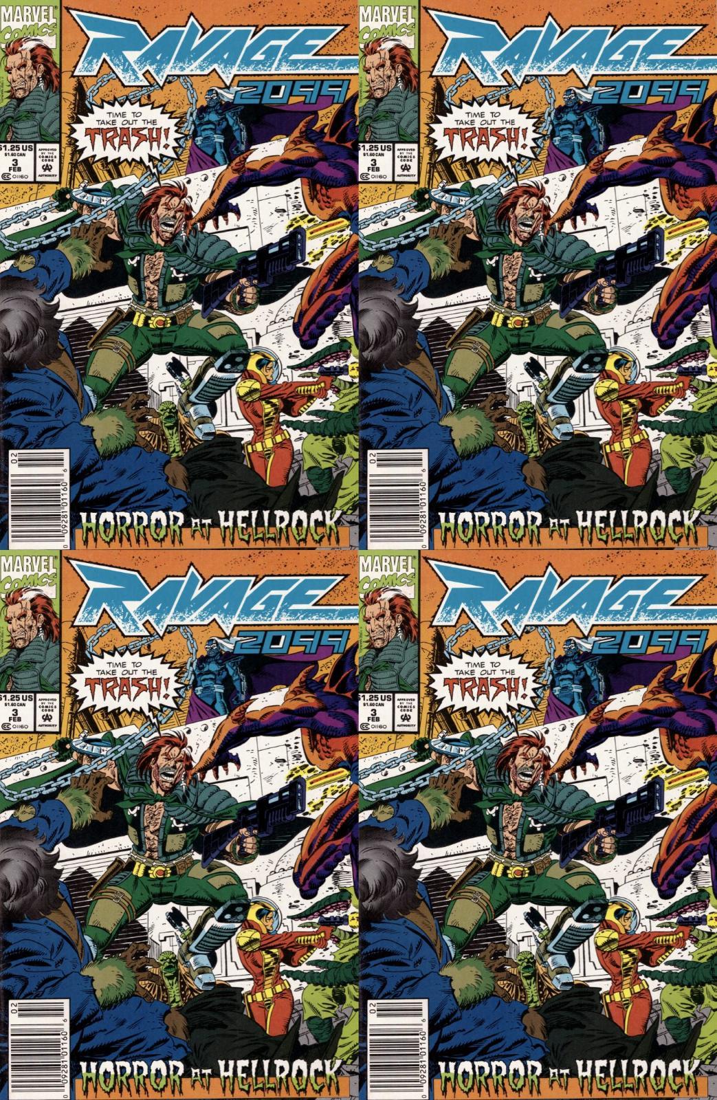 Ravage 2099 #3 Newsstand Covers (1992-1995) Marvel Comics - 4 Comics
