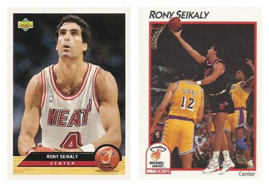 (2) McDonald's Hoops & Upper Deck Rony Seikaly Basketball Card Lot Miami Heat