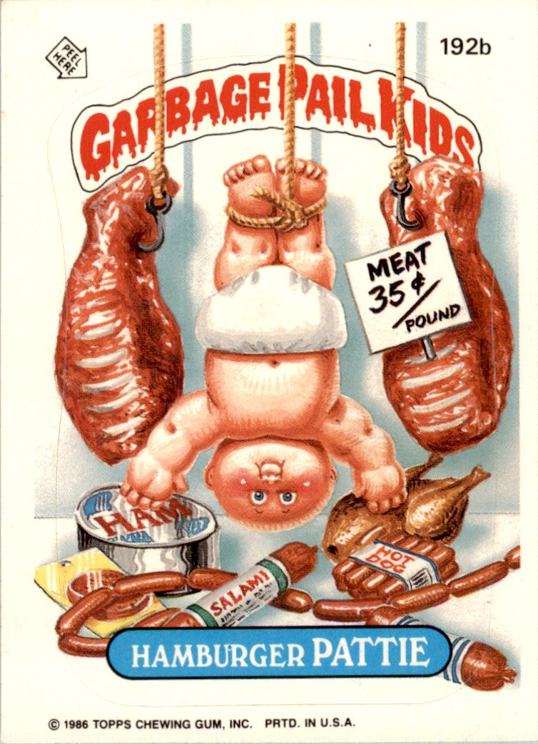 1986 Garbage Pail Kids Series 5 #192B Hamburger Pattie NM-MT