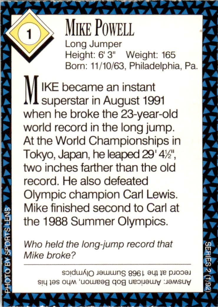 1992 Sports Illustrated for Kids #1 Mike Powell Long Jumping