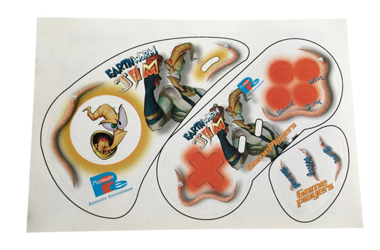 Earthworm Jim Game Players Controller Stickers 1994 Playmates