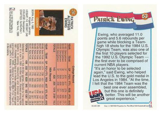 (2) 1991-92 Hoops McDonald's Patrick Ewing Card Lot