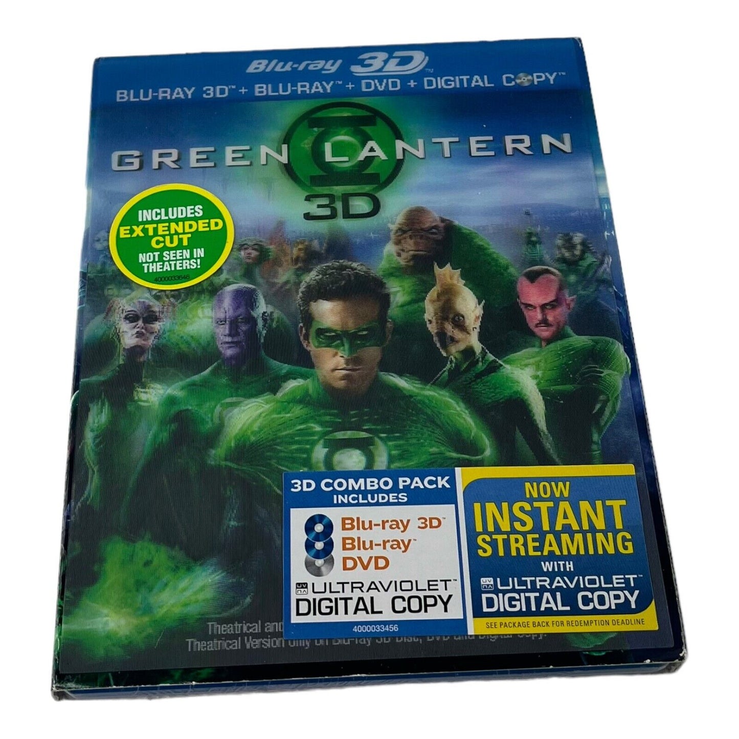 Green Lantern Two Disc Combo Blu-ray 3D DVD New Sealed with Lenticular Slipcover