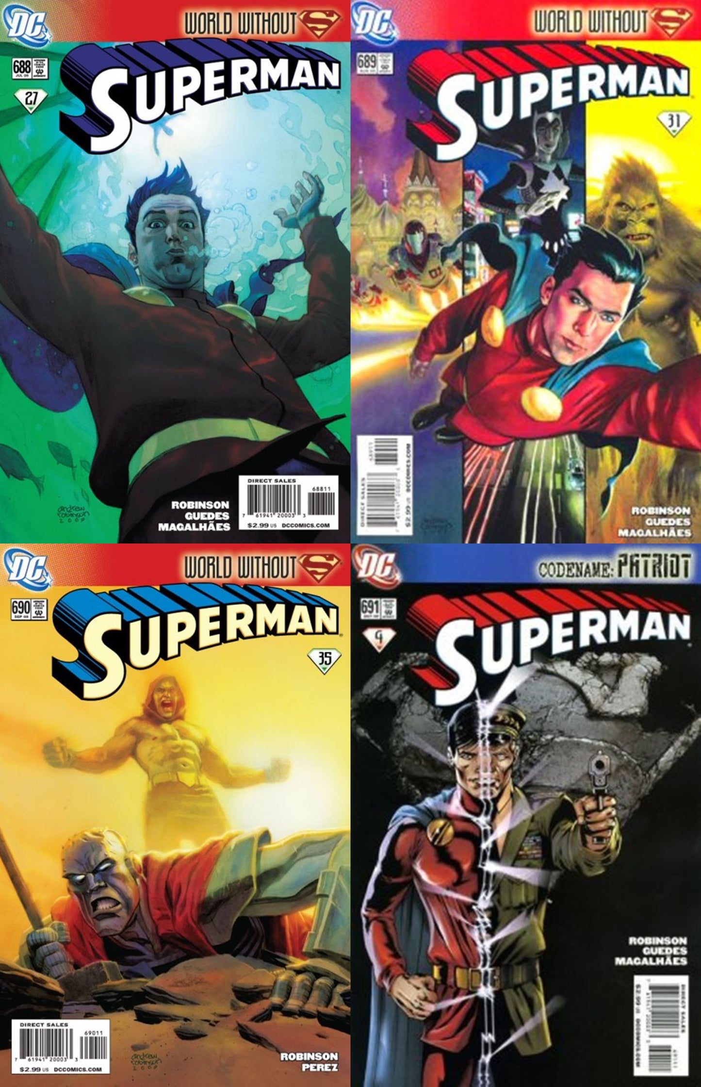 Superman #688-691 Volume 1 (1939-1986, 2006-2011) DC Comics - 4 Comics