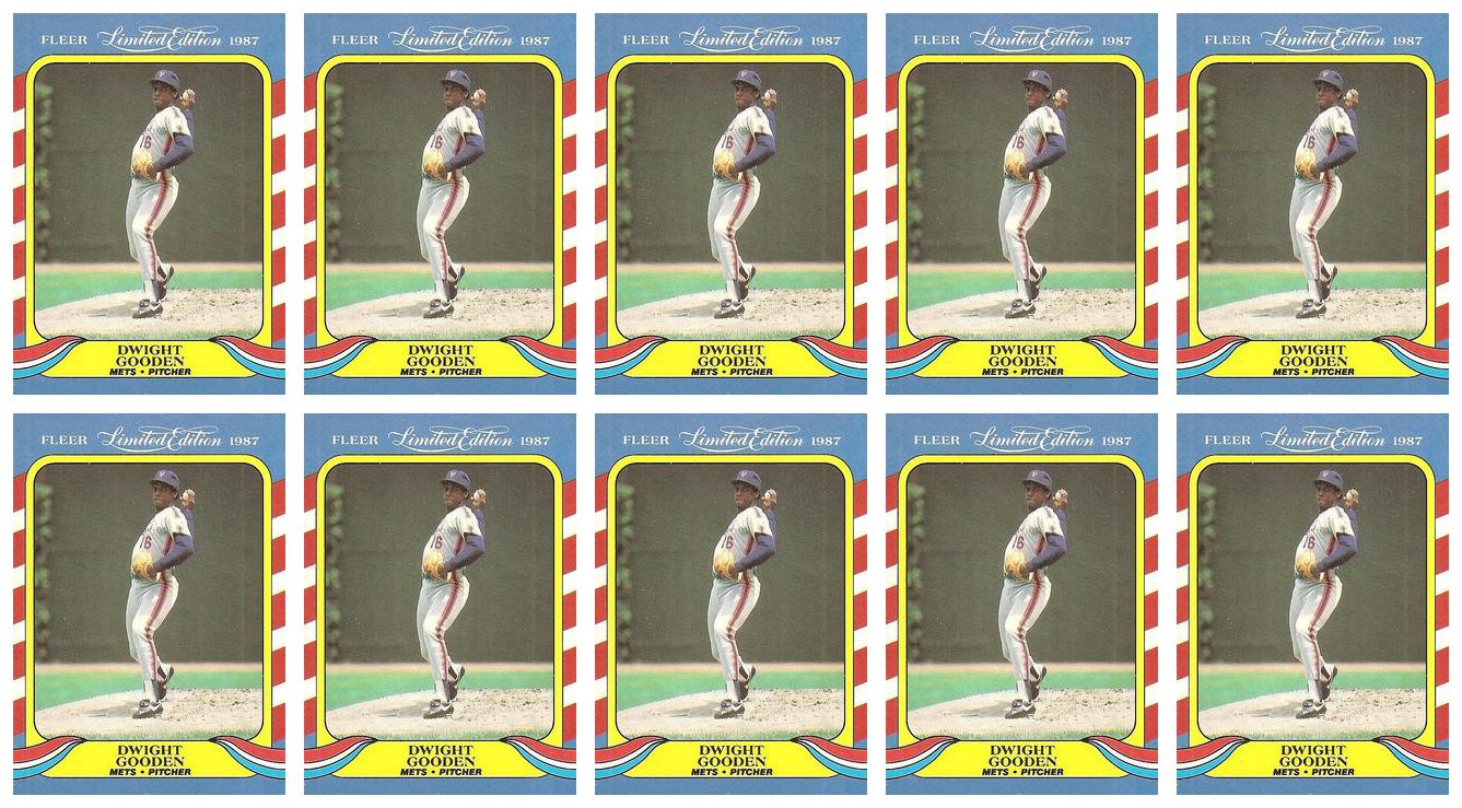 (10) 1987 Fleer Limited Edition Baseball #18 Dwight Gooden Lot New York Mets