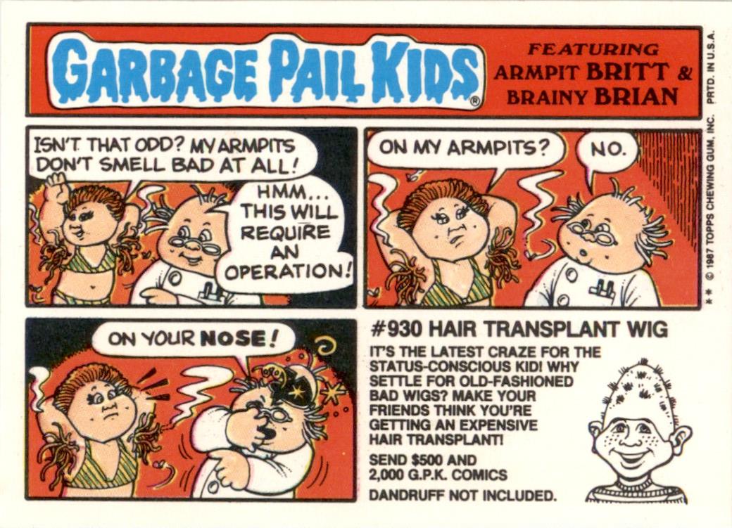 1987 Garbage Pail Kids Series 8 #313a Graham Bell EX