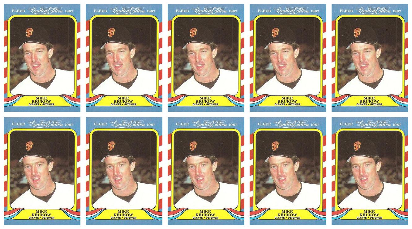 (10) 1987 Fleer Limited Edition Baseball #24 Mike Krukow Lot Giants