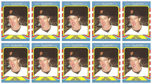 (10) 1987 Fleer Limited Edition Baseball #24 Mike Krukow Lot Giants