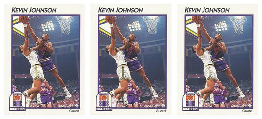 (3) 1991-92 Hoops McDonald's Basketball #33 Kevin Johnson Lot Phoenix Suns