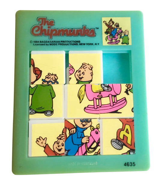 The Chipmunks 4.5 Inch X 4 Inch Vintage Plastic Side Puzzle 1984 Bagdasarian