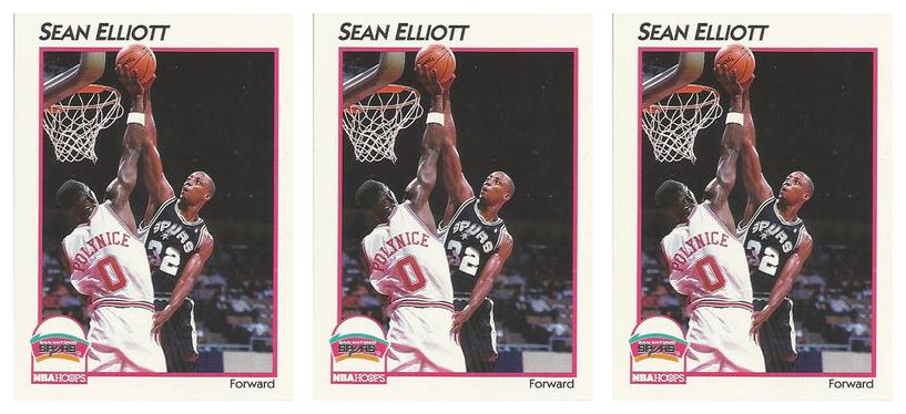 (3) 1991-92 Hoops McDonald's Basketball #40 Sean Elliott Lot Spurs