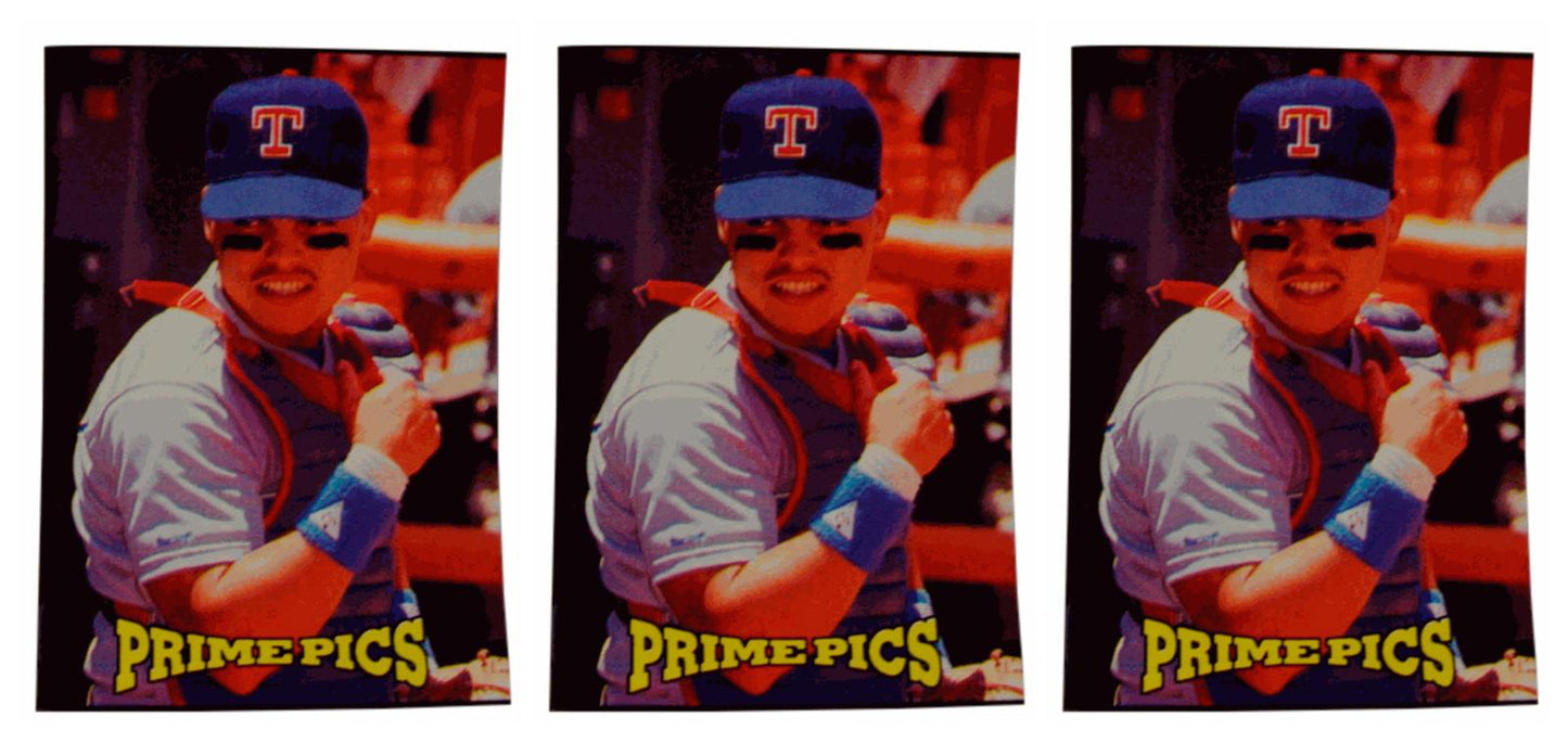 (3) 1993 Prime Pics #3 Ivan Rodriguez Baseball Card Lot Texas Rangers