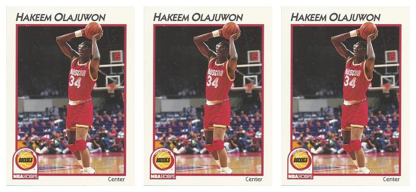 (3) 1991-92 Hoops McDonald's Basketball #16 Hakeem Olajuwon Lot Houston Rockets
