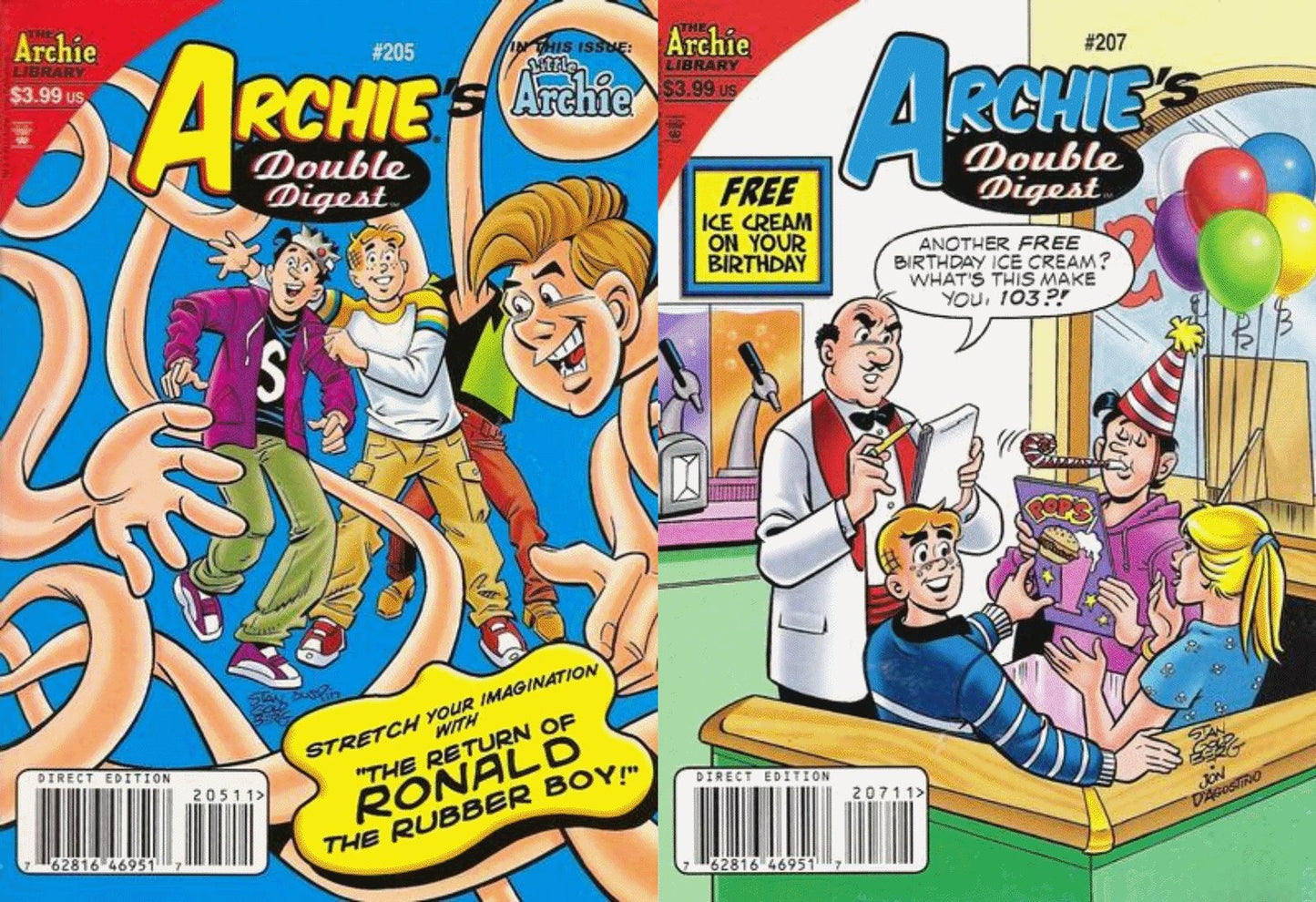 Archie's Double Digest Magazine #205 & #207 (1984-2011) - 2 Comics
