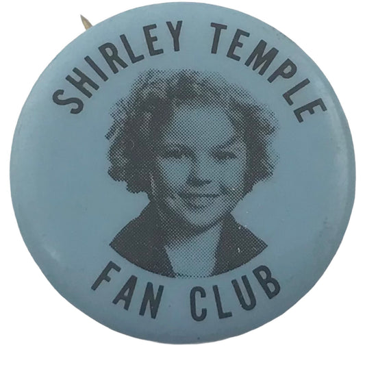 Shirley Temple Fan Club 1 Inch Blue Vintage Pinback Button