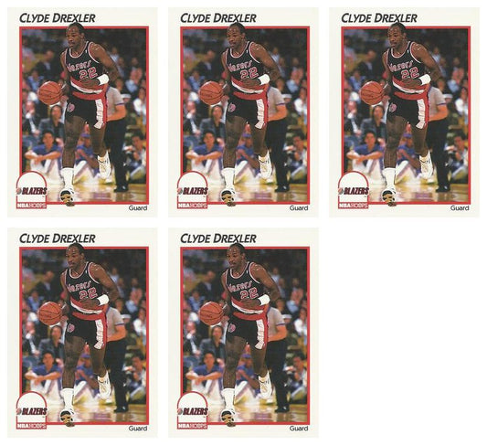 Clyde Drexler Cards - Pick & Choose - (5) 1991-92 Hoops McDonald's #34 Clyde Drexler Lot
