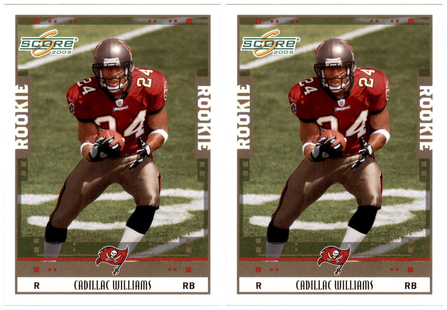 (2) 2005 Score #335 Cadillac Williams RC Tampa Bay Buccaneers Football Card Lot