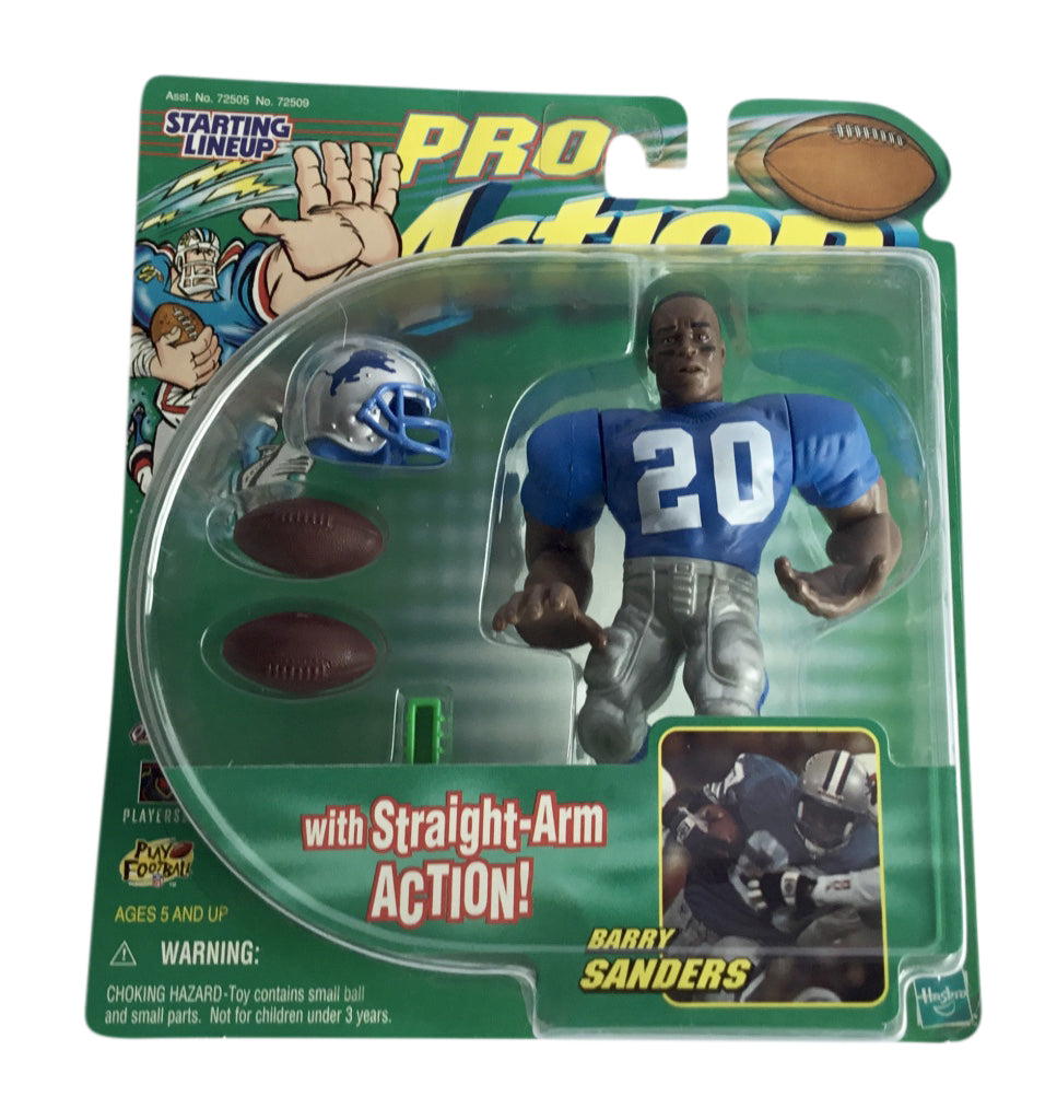 NFL Starting Lineup SLU Pro Action Barry Sanders Figure Lions 1999 Hasbro