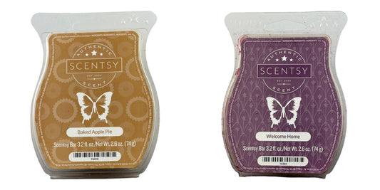 (2) Scentsy Baked Apple Pie & Welcome Home 3.2 Oz Bar Lot