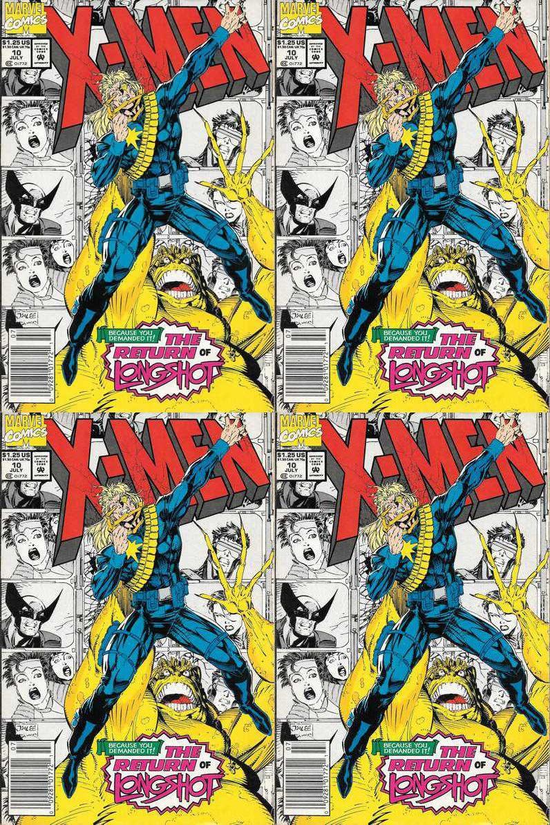 X-Men #10 Newsstand Covers (1991-2001) Marvel Comics - 4 Comics