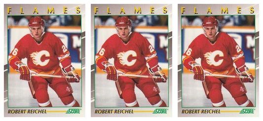 (3) 1991-92 Score Young Superstars Hockey #24 Robert Reichel Card Lot Flames