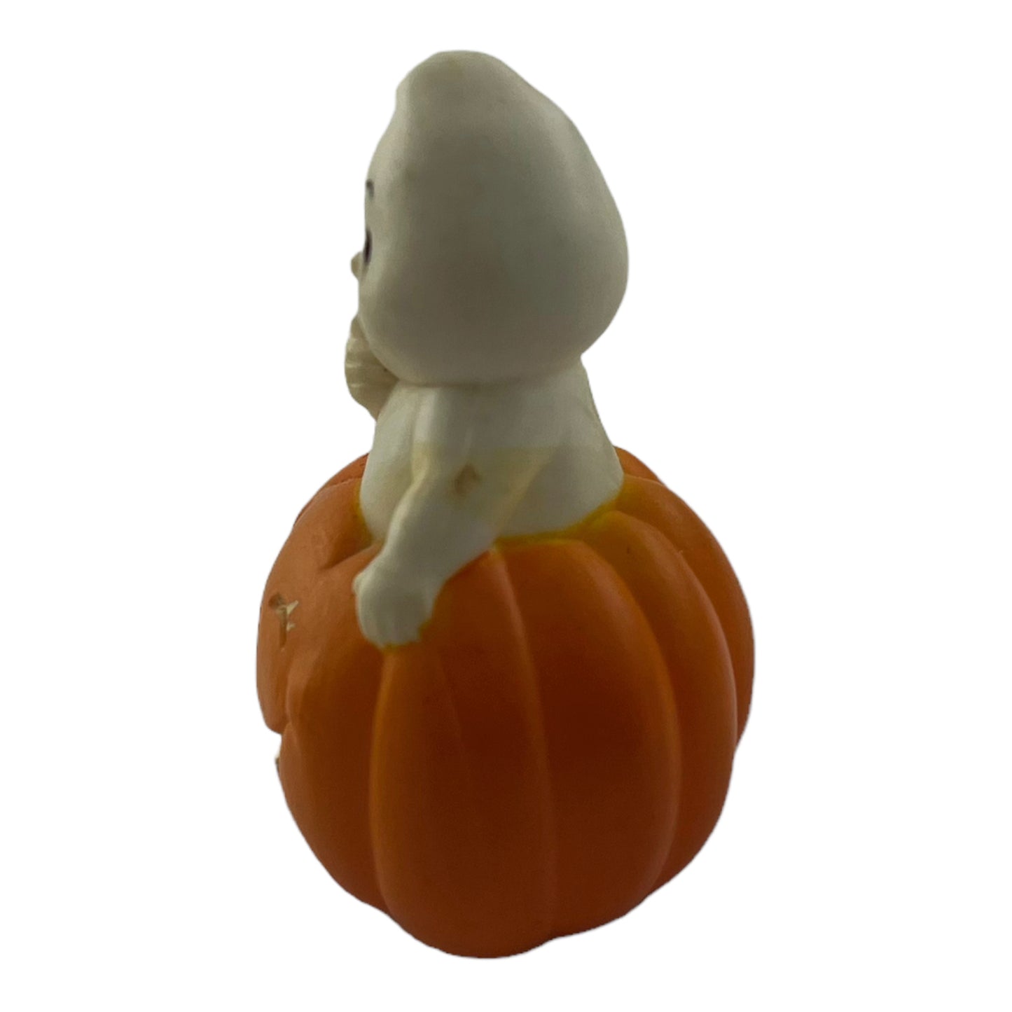 Halloween Ghost in Winking Pumpikn 1.5 Inch Vintage Ceramic Figurine
