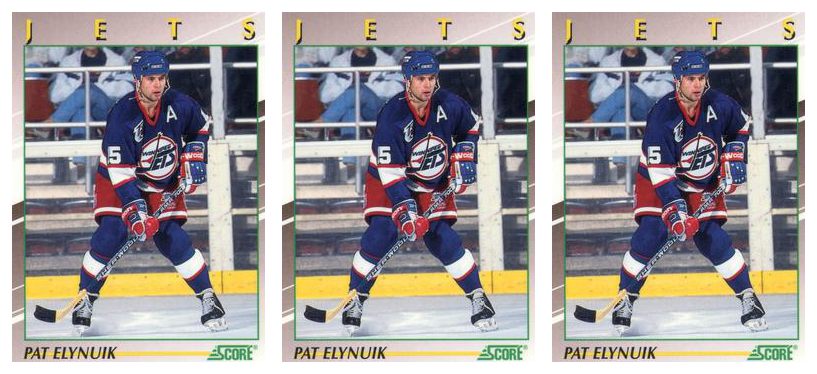 (3) 1991-92 Score Young Superstars Hockey #34 Pat Elynuik Card Lot Jets