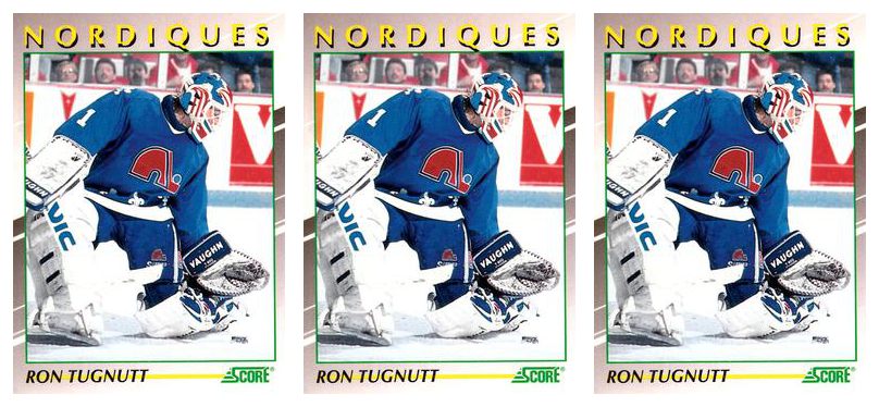 (3) 1991-92 Score Young Superstars Hockey #33 Ron Tugnutt Card Lot Nordiques
