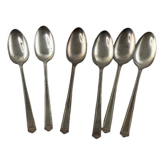 (6) Wm. A Rogers Silverplate 7.5 Inch Spoons 1930's