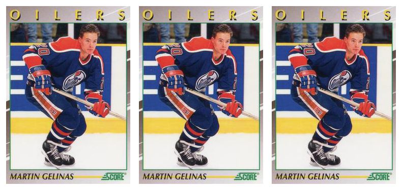 (3) 1991-92 Score Young Superstars Hockey #14 Martin Gelinas Card Lot Oilers