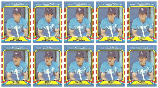 (10) 1987 Fleer Limited Edition Baseball #5 George Brett Lot Kansas City Royals