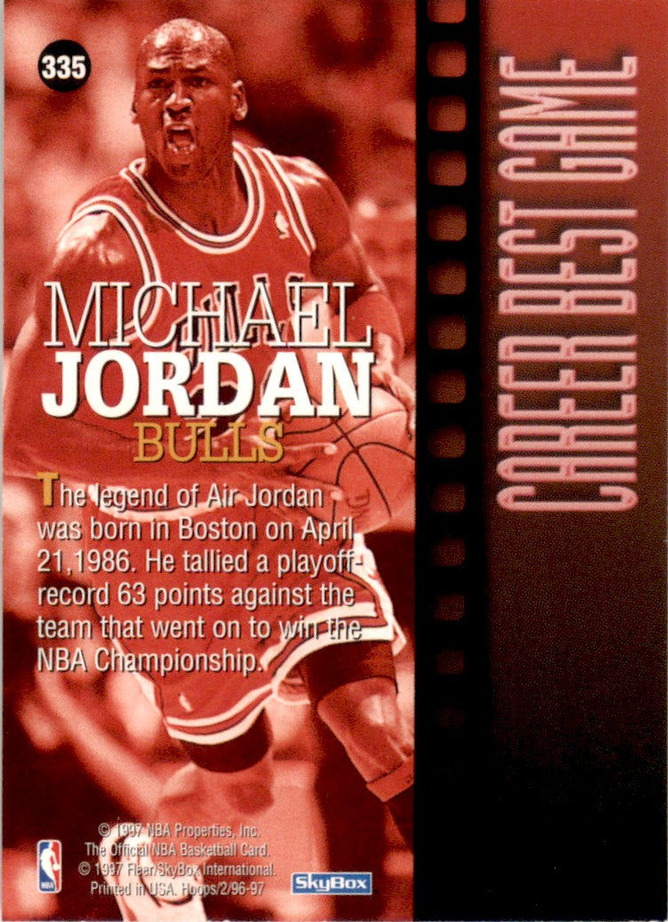 1996 Hoops #335 Michael Jordan Chicago Bulls