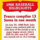 1989 Topps Woolworth Baseball Highlights Baseball 12 John Franco