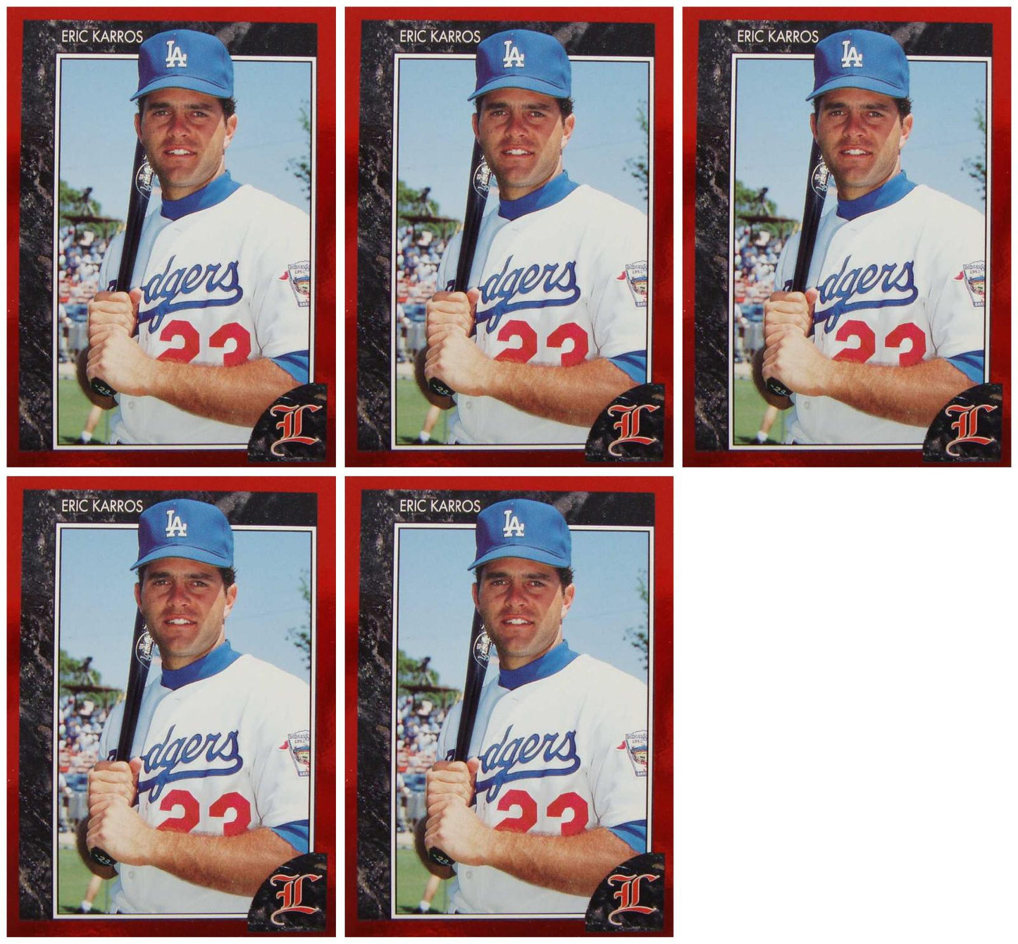 (5) 1992 Legends #58 Eric Karros Baseball Card Lot Los Angeles Dodgers