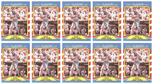 (10) 1987 Fleer Limited Edition Baseball #42 Dave Winfield Lot New York Yankees