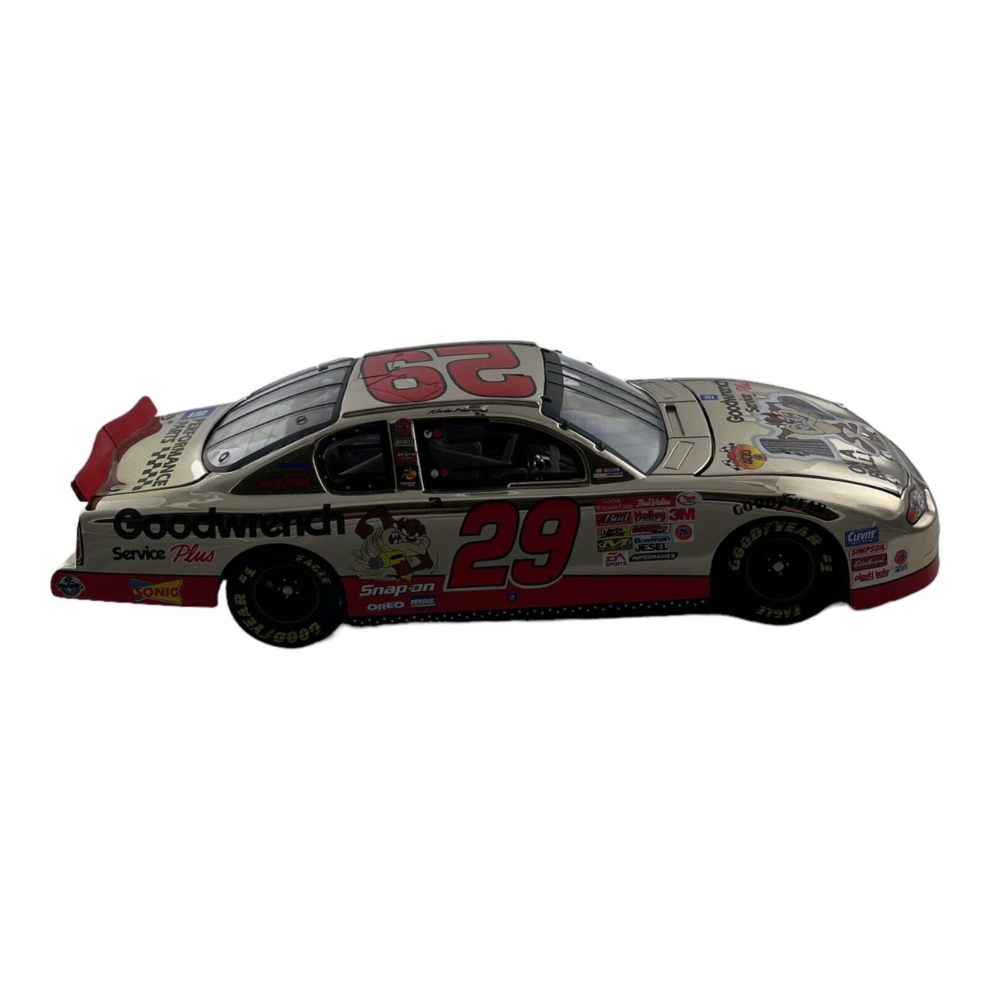 1:24 Scale Kevin Harvick #29 Goodwrench Looney Tunes White Gold Diecast Vehicle