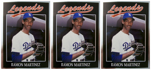 (3) 1991 Legends #42 Ramon Martinez Baseball Card Lot Los Angeles Dodgers
