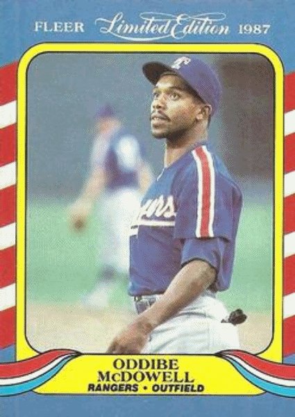 1987 Fleer Limited Edition Baseball #27 Oddibe McDowell